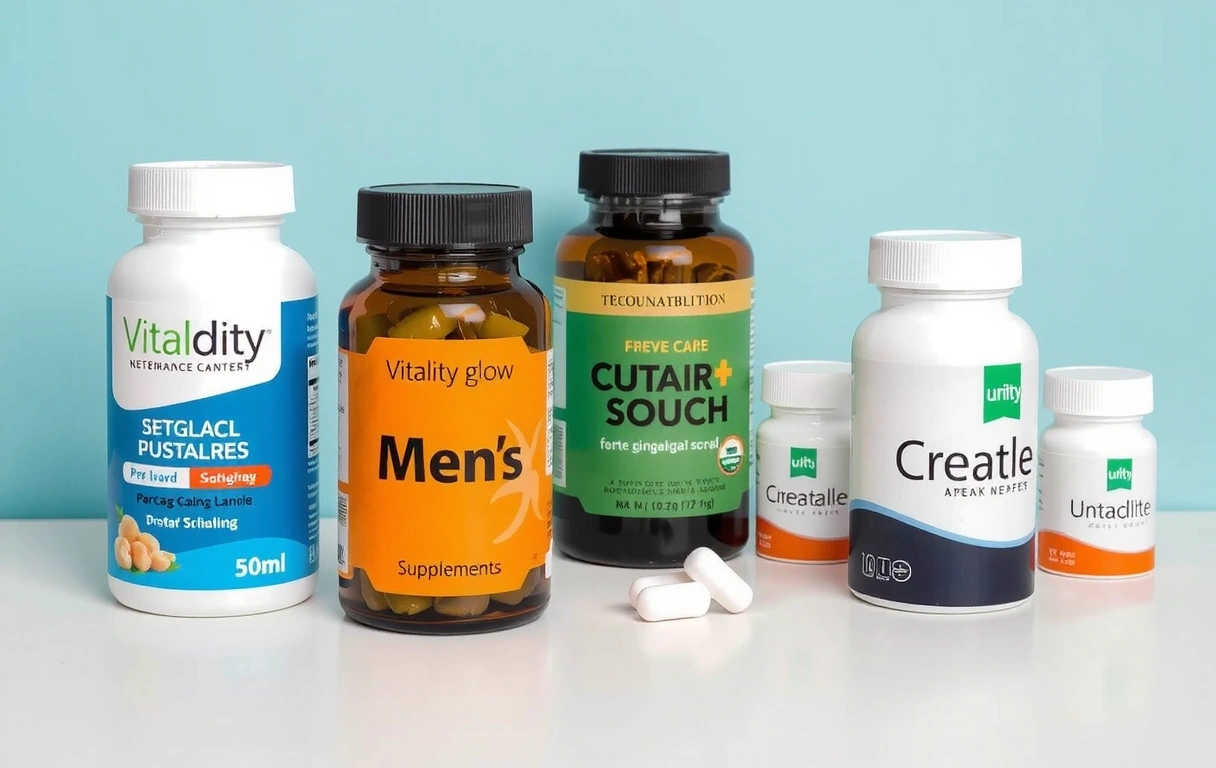 Vibrant image of men's supplements